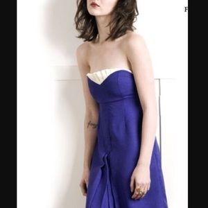 Quail Strapless Pleated Sweetheart Mini Dress